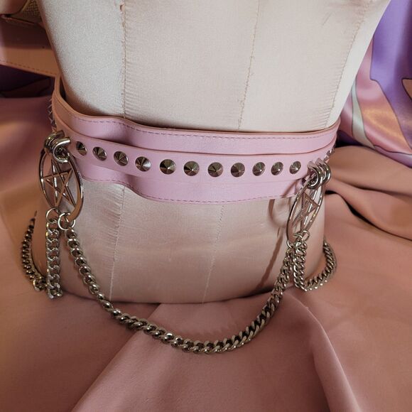 Killstar Pink Chain Belt Size Women's L-XXL Goth Y2K Kawaii Gyaru Gal Style Emo - Picture 2 of 13